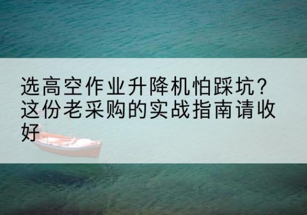 海州高空作业升降机厂家推荐-选高空作业升降机怕踩坑？这份老采购的实战指南请收好